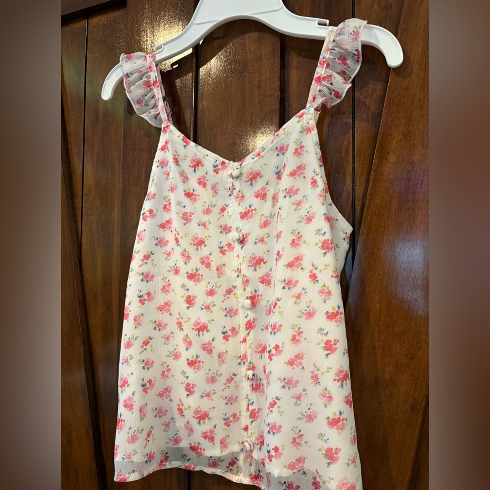 A & F Abercrombie kids 11/12 floral top skirt set girls